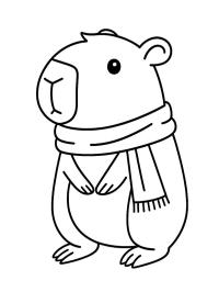 Капібара в зимовому шарфі