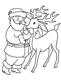 Санта із одним із своїх оленів