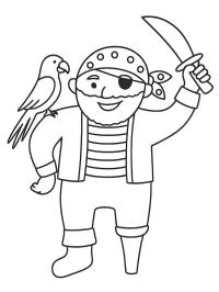 Пірат з папугою на плечі