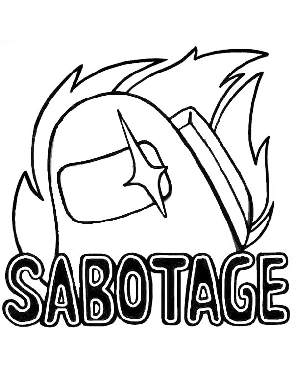 Among Us (Sabotage Button) Розмальовка Among Us (Sabotage Button) Розмальовка